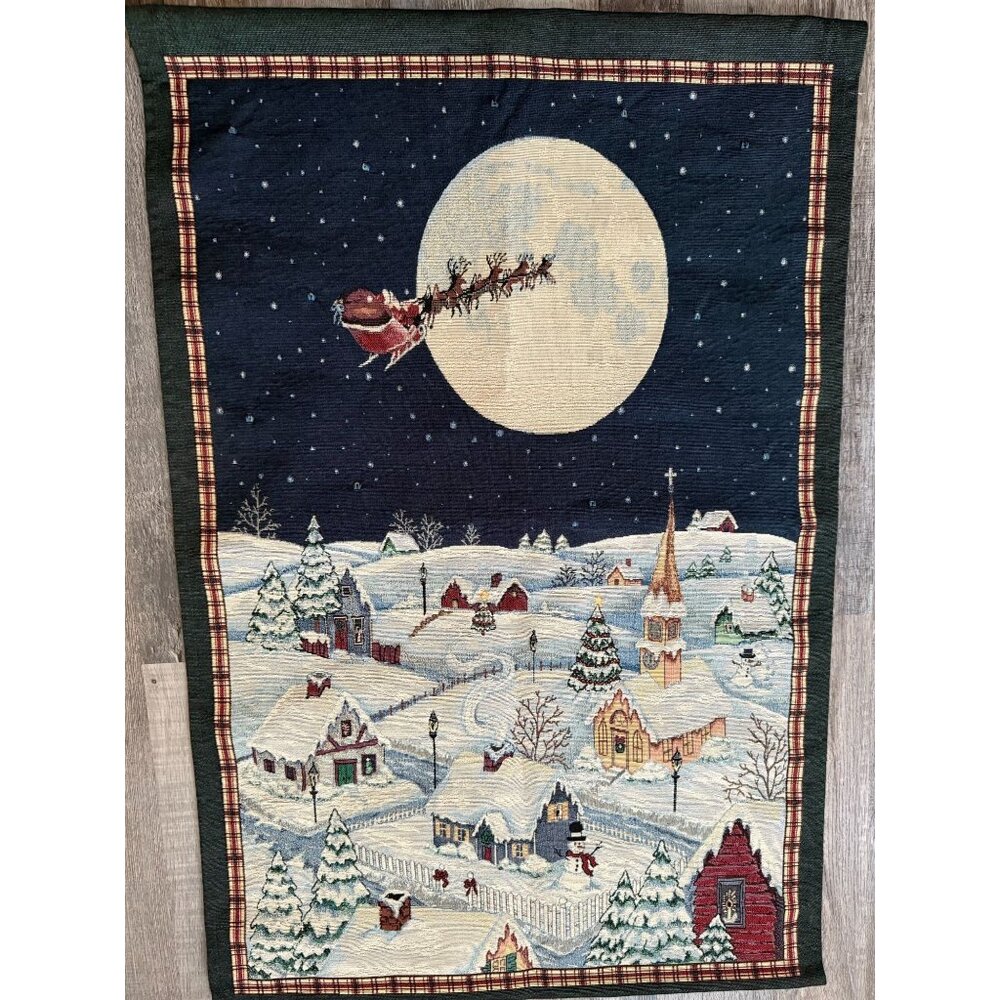 Christmas Tapestry Wall Hanging And To All A Good Night Made in USA